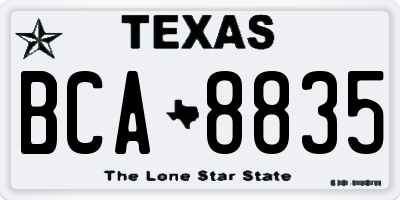 TX license plate BCA8835