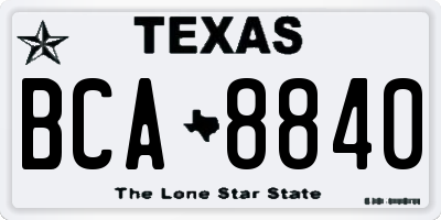 TX license plate BCA8840