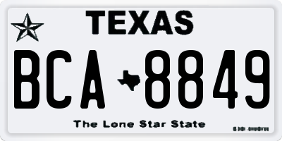 TX license plate BCA8849