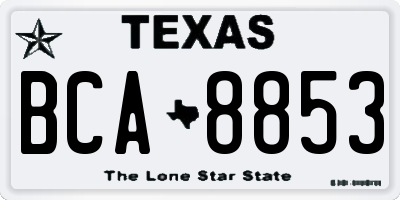 TX license plate BCA8853