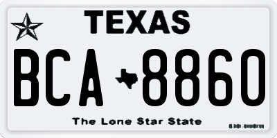 TX license plate BCA8860