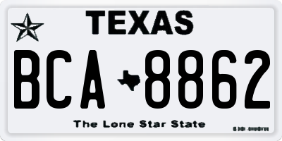 TX license plate BCA8862