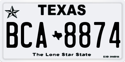 TX license plate BCA8874