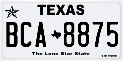 TX license plate BCA8875