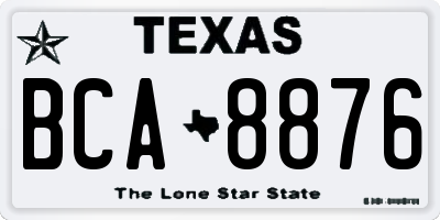TX license plate BCA8876