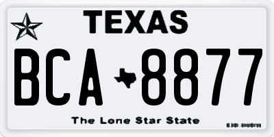 TX license plate BCA8877