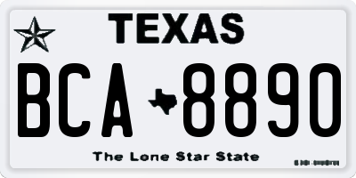 TX license plate BCA8890