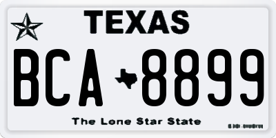 TX license plate BCA8899