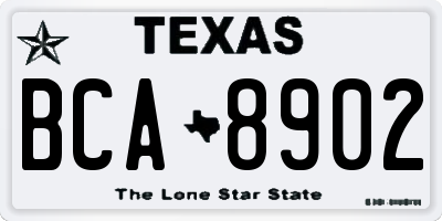 TX license plate BCA8902