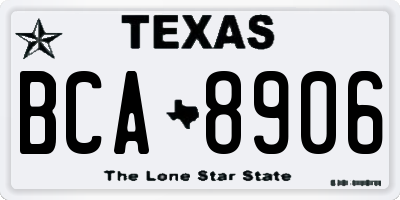 TX license plate BCA8906