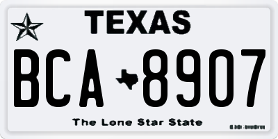 TX license plate BCA8907