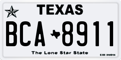 TX license plate BCA8911