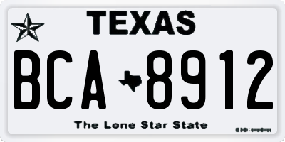 TX license plate BCA8912