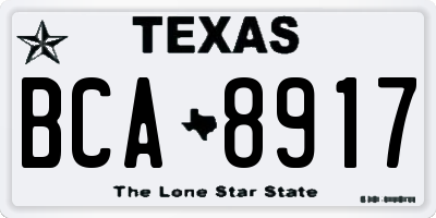 TX license plate BCA8917