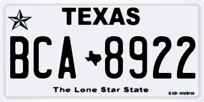 TX license plate BCA8922