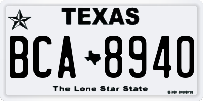 TX license plate BCA8940