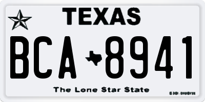 TX license plate BCA8941