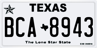 TX license plate BCA8943