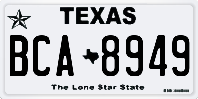 TX license plate BCA8949