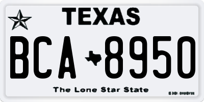 TX license plate BCA8950