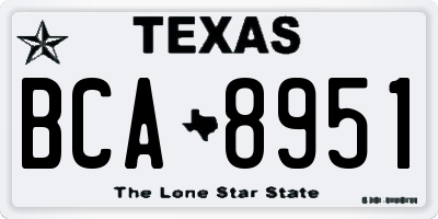 TX license plate BCA8951