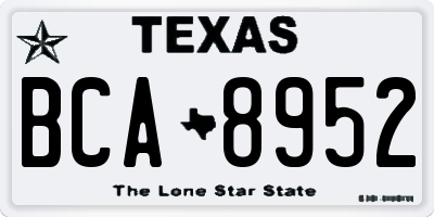 TX license plate BCA8952