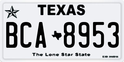 TX license plate BCA8953
