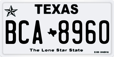 TX license plate BCA8960