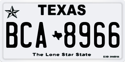TX license plate BCA8966