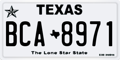 TX license plate BCA8971