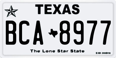TX license plate BCA8977