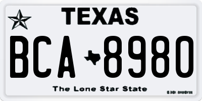TX license plate BCA8980