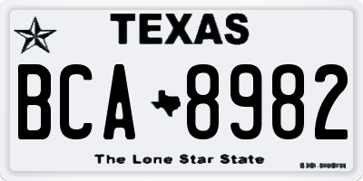 TX license plate BCA8982