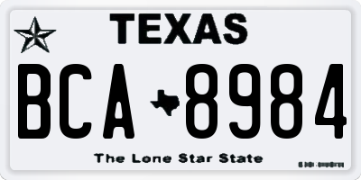 TX license plate BCA8984
