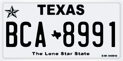 TX license plate BCA8991