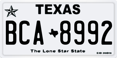 TX license plate BCA8992