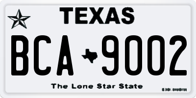 TX license plate BCA9002