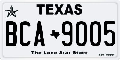 TX license plate BCA9005