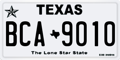 TX license plate BCA9010