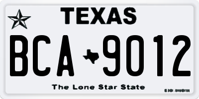 TX license plate BCA9012