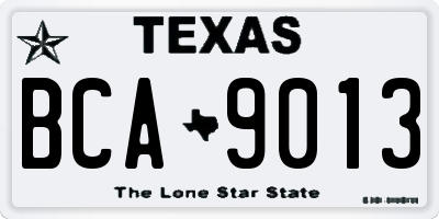 TX license plate BCA9013