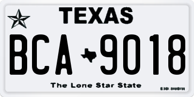 TX license plate BCA9018
