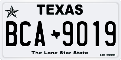 TX license plate BCA9019