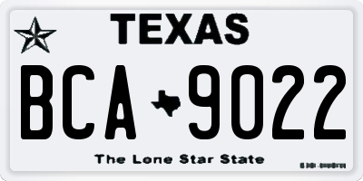 TX license plate BCA9022