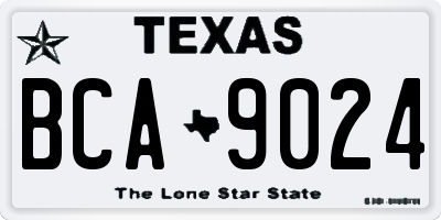 TX license plate BCA9024