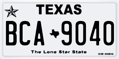 TX license plate BCA9040