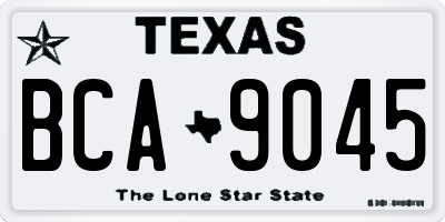 TX license plate BCA9045