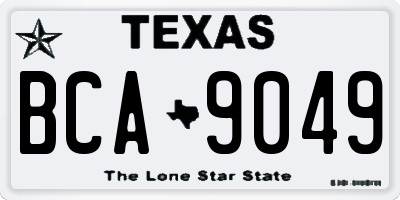TX license plate BCA9049
