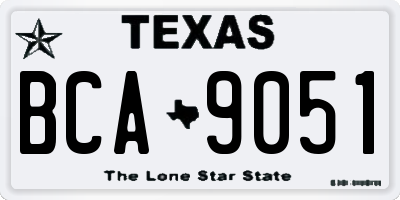 TX license plate BCA9051