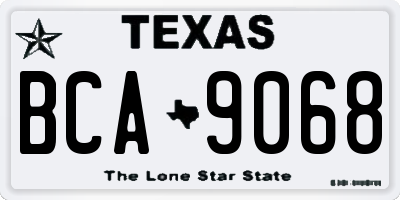 TX license plate BCA9068